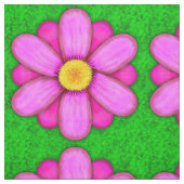 Pink Daisy Blume auf Green Beautiful Pattern Stoff (Muster)