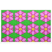 Pink Daisy Blume auf Green Beautiful Pattern Stoff (Fat Quarter (45,7 x 55,9 cm))