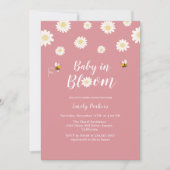 Pink Daisy Blume Baby in Bloom Girl Dusche Einladung (Vorderseite)