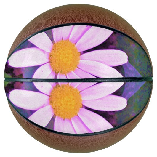 Pink Daisy Blume Basketball (Vorderseite)