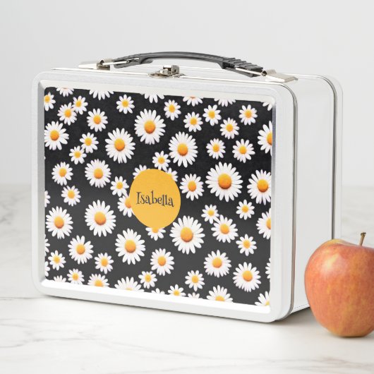 Pink Daisy Blume Botanische farbenfrohe Muster Kin Metall Brotdose (Beispiel)
