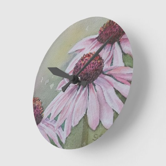 PINK DAISY BLUME CLOCK RUNDE WANDUHR (Winkel)