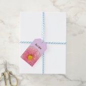 Pink Daisy Blume Custom Foto Gift Tag Geschenkanhänger (Mit Garn)