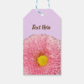 Pink Daisy Blume Custom Foto Gift Tag Geschenkanhänger (Rückseite)