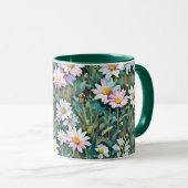 Pink Daisy Blume Garden Daisis Art Tasse Cup (VorderseiteRechts)