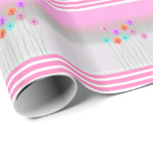 Pink Daisy Blume Geschenkpapier (Rolleneckpunkt)