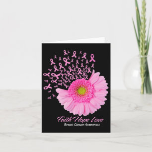 Pink Daisy Blume Glaube Hoffnung Liebe Brustkrebs Karte
