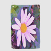 Pink Daisy Blume Golfhandtuch (Vorderseite)