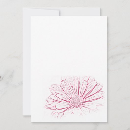 Pink Daisy Blume Kinderdusche Einladung (Rückseite)