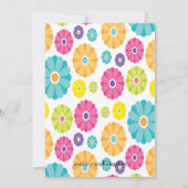 Pink Daisy Blume Kinderdusche Einladung (Rückseite)