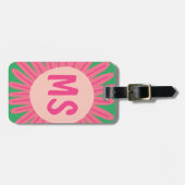 Pink Daisy Blume KUSTOMIZIERTE INITIALEN Gepäckanhänger (Vorderseite horizontal)