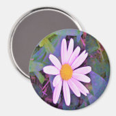 Pink Daisy Blume Magnet (Vorderseite/Rückseite)