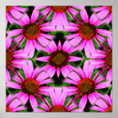 Pink Daisy Blume Mirror Abstrakt Poster (Vorne)