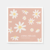 Pink Daisy Blume Napkins Serviette (Vorderseite)