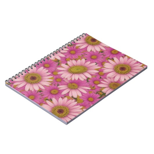 Pink Daisy Blume Notizblock (Linke Seite)