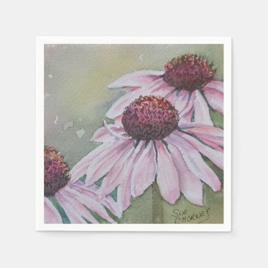 PINK DAISY BLUME PAPIER NAPKINS SERVIETTE (Vorderseite)