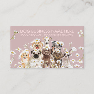Pink Daisy Blume Pet Sitter Walker Hundeschlitten Visitenkarte