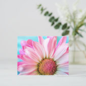Pink Daisy Blume Postkarte (Stehend Vorderseite)