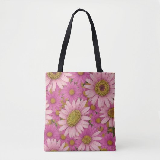 Pink Daisy Blume Tasche (Vorderseite)