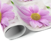 Pink Daisy Blume Wrapping Paper Geschenkpapier (Rolleneckpunkt)