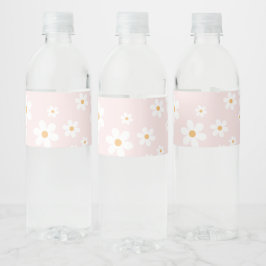 Pink daisy boho Geburtstag Wasserflaschenetikett