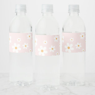 Pink daisy boho Geburtstag Wasserflaschenetikett