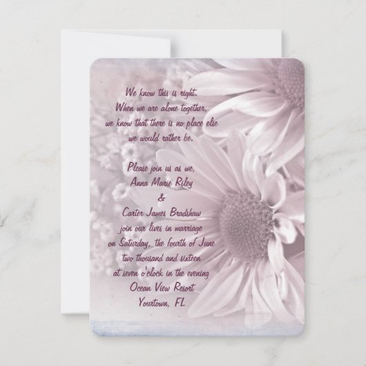 Pink Daisy Bouquet Einladung (Vorderseite)