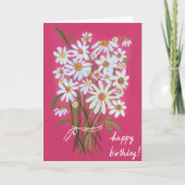 Pink Daisy Bouquet Passen Sie es an! HAPPY BIRTHDA Karte (Vorderseite)