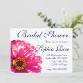 Pink Daisy - Brautparty Einladung (Stehend Vorderseite)