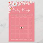 Pink Daisy & Bumblebee Baby Bingo (Vorderseite)