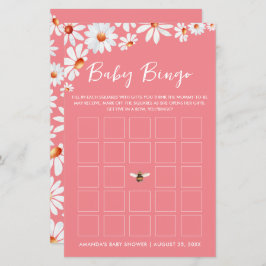 Pink Daisy & Bumblebee Baby Bingo