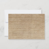 Pink Daisy Burlap Wedding RSVP Response Card Karte (Rückseite)