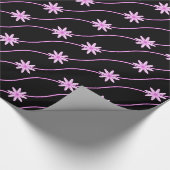 Pink Daisy Chain Blumenmuster Faltpapier Geschenkpapier (Ecke)
