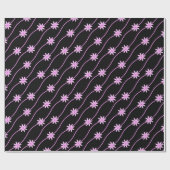 Pink Daisy Chain Blumenmuster Faltpapier Geschenkpapier (Flach)