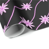 Pink Daisy Chain Blumenmuster Faltpapier Geschenkpapier (Rolleneckpunkt)