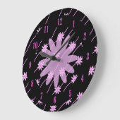 Pink Daisy Chain Blumenmuster Wand-Uhr Große Wanduhr (Winkel)