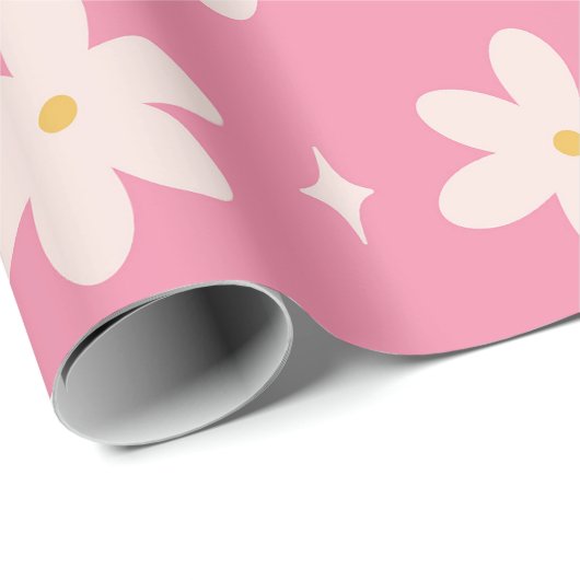 Pink Daisy Charm Geschenkpapier (Rolleneckpunkt)