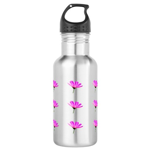 Pink Daisy Edelstahlflasche (Vorderseite)