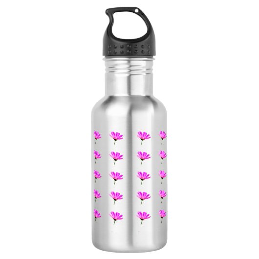 Pink Daisy Edelstahlflasche (Rückseite)