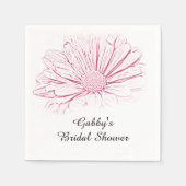 Pink Daisy Effect Floral Brautparty Serviette (Vorderseite)