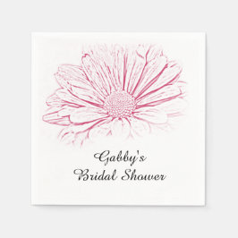 Pink Daisy Effect Floral Brautparty Serviette