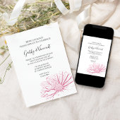 Pink Daisy Effect Floral Wedding Party Einladung