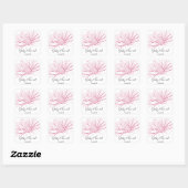 Pink Daisy Effect Floral Wedding Quadratischer Aufkleber (Blatt)
