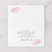 Pink Daisy Effect Floral Wedding Wohltätigkeit Fav Platzkarte (Außenseite Aufgefaltet)
