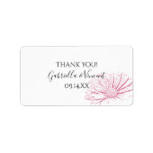 Pink Daisy Effect Wedding Vielen Dank für Ihre Unt Adressaufkleber (Vorne)