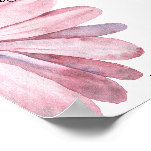 Pink daisy Favorits Poster (Ecke)