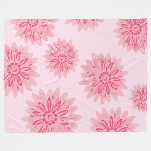 Pink Daisy Fleecedecke (Vorderseite (Horizontal))
