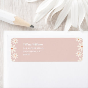 Pink Daisy Floral Baby Dusche Rücksendeadresse