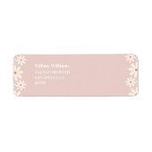 Pink Daisy Floral Baby Dusche Rücksendeadresse (Vorne)