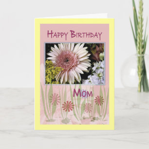 Pink Daisy Floral Bouquet, Mama, Geburtstag Karte